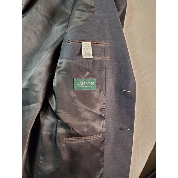 Lauren Ralph Lauren Blazer Coat Mens Size 44L Gray Single Breasted Two Button - Picture 10 of 14